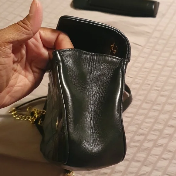 Judith Leiber Black Leather Quilted Mini Bag - Picture 10 of 14